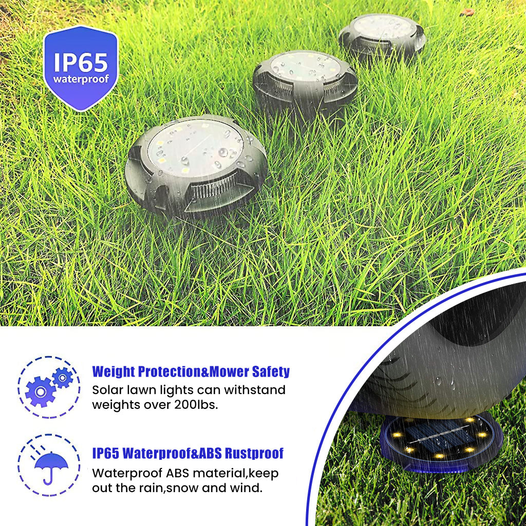 Verilux 4 Pack Solar Ground Lights Outdoor Garden 12LED Solar Disk Lights IP65 Waterproof In ground Solar Garden Lights for Pathway Lawn Yard Roads Walkway Driveway Verilux 4 Pack Solar Ground Lights Outdoor Garden 12LED Solar Disk Lights IP65 Waterproof In ground Solar Garden Lights for Pathway Lawn Yard Roads Walkway Driveway